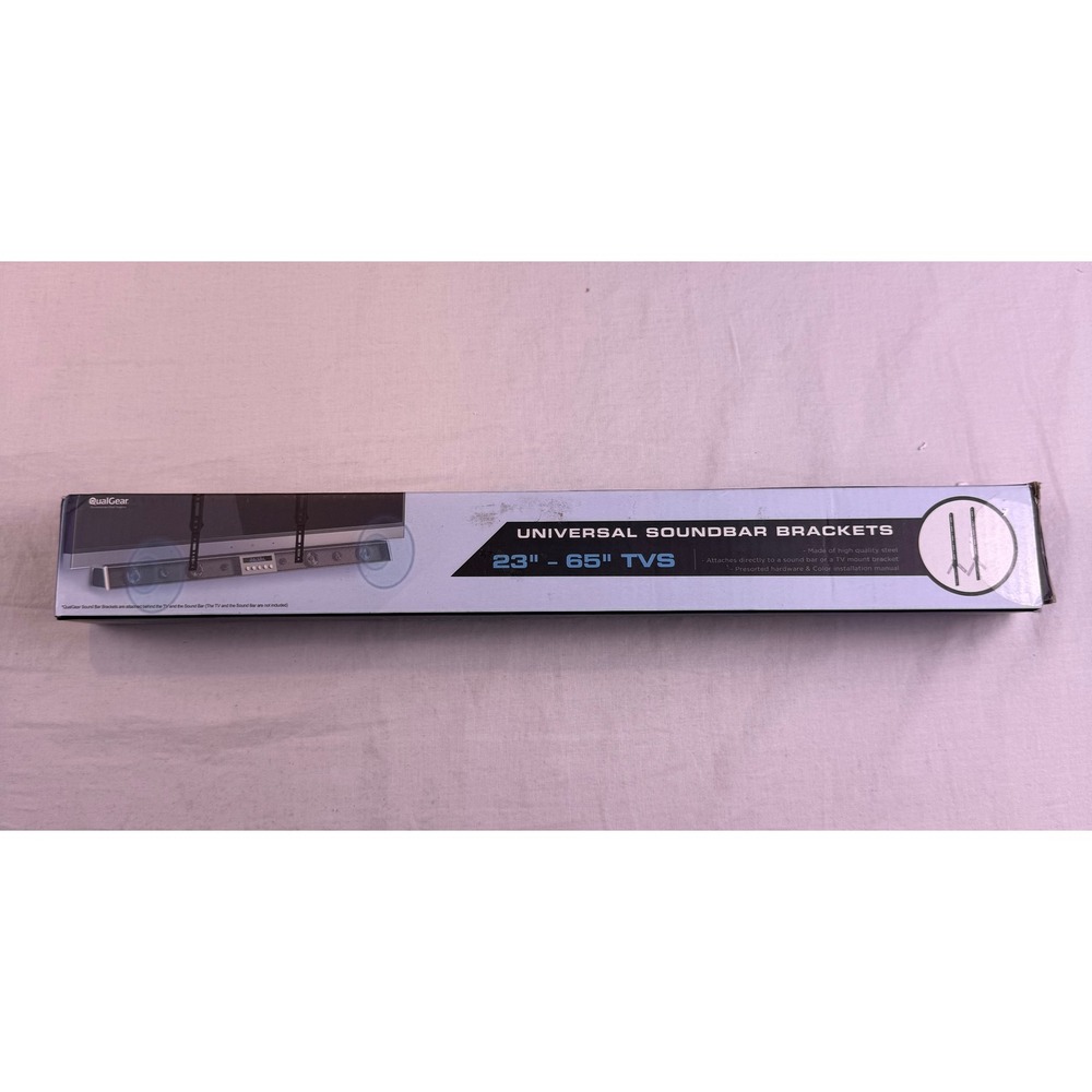 QualGear Universal Soundbar Brackets 23-65in TV Black NEW QG-SB-001-BLK‎